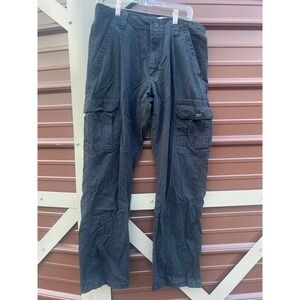 Wrangler Mens Relaxed Fit Black Cargo Pants Size 34x30